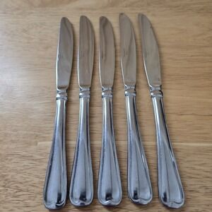 Pfaltzgraff Allure Stainless Dinner Knives 9.5" China Set of 5 Flatware